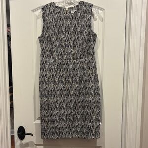 Calvin Klein black and white sheath dress